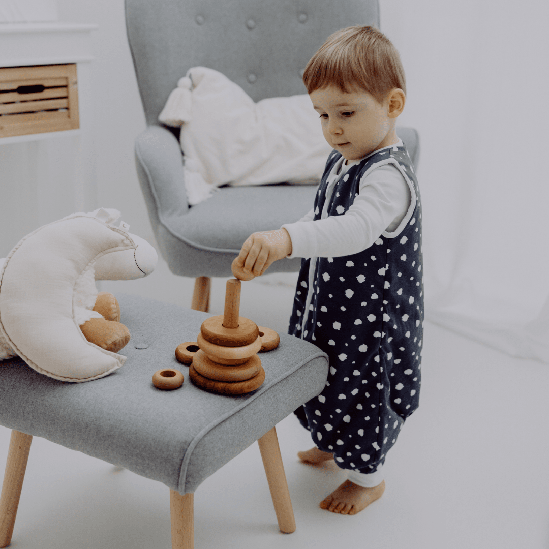 Slaapzak met voetjes 2.5 TOG | Stippen Blauw