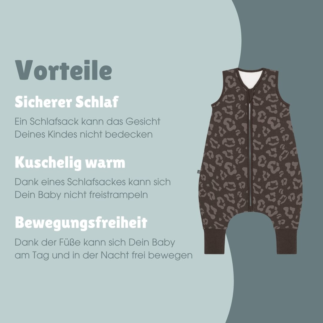 Slaapzak met voetjes 2.5 TOG | Luipaard Chocolade