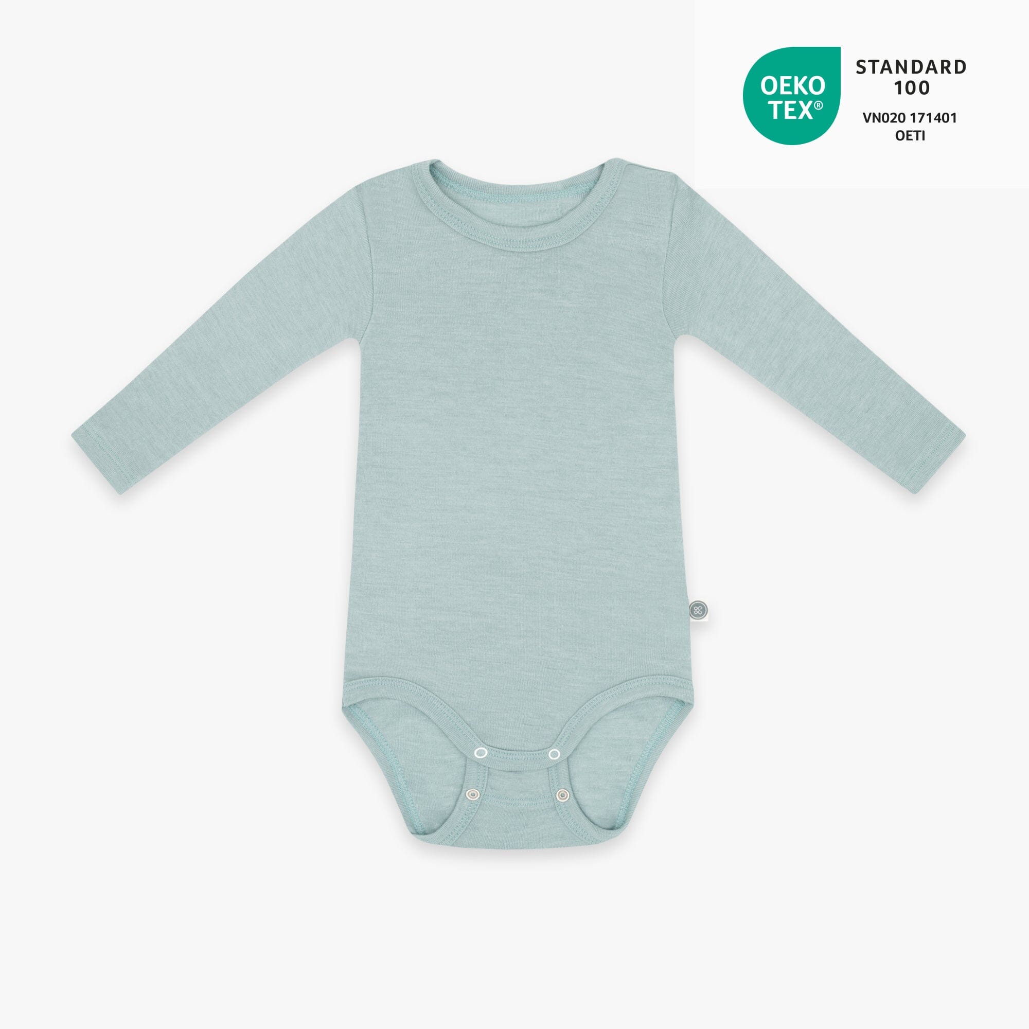 Wol/zijde romper met lange mouwen | Essential Mint