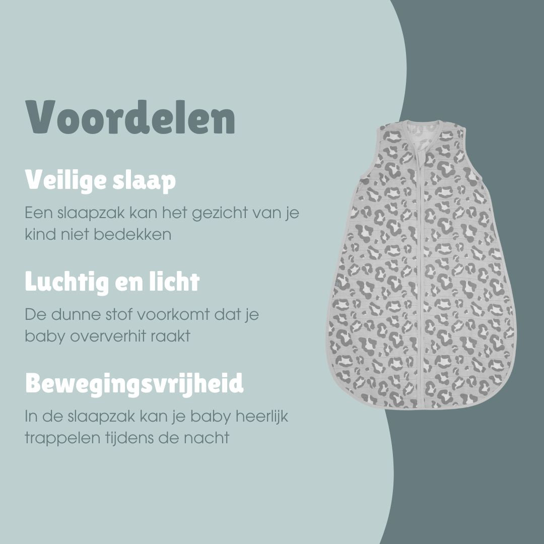 Mousseline slaapzak 0.5 TOG | Luipaard Grijs