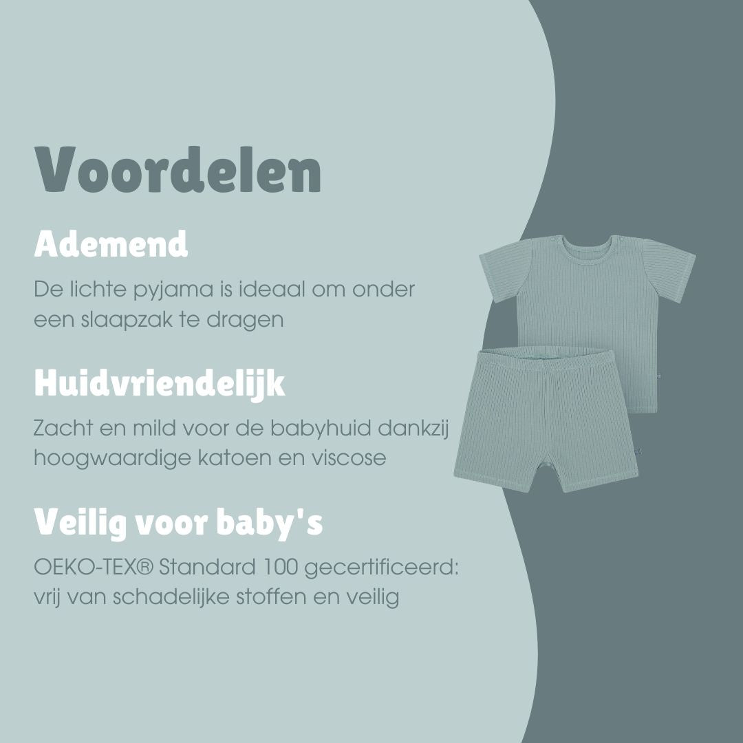Pyjama kort 2-delig | Essential Mint