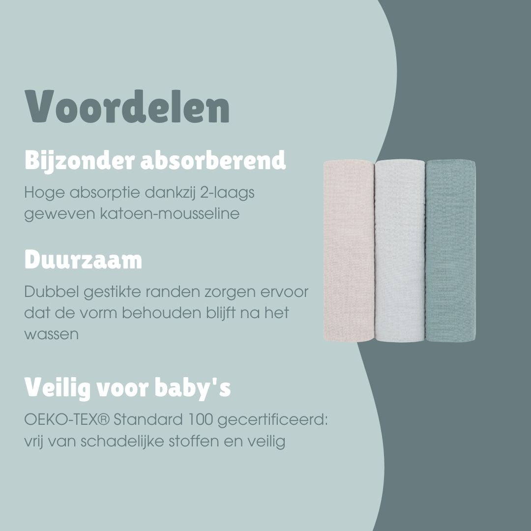 Hydrofiele doeken set 3 stuks | Essential tinten