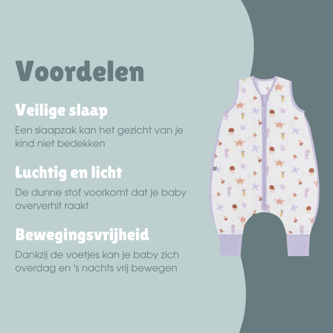 Mousseline slaapzak met voetjes 0.5 TOG | Community Design Onder Water
