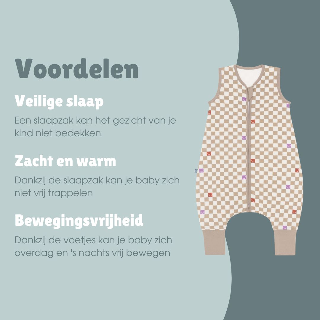 Slaapzak met voetjes 1.0 TOG | Check Smile