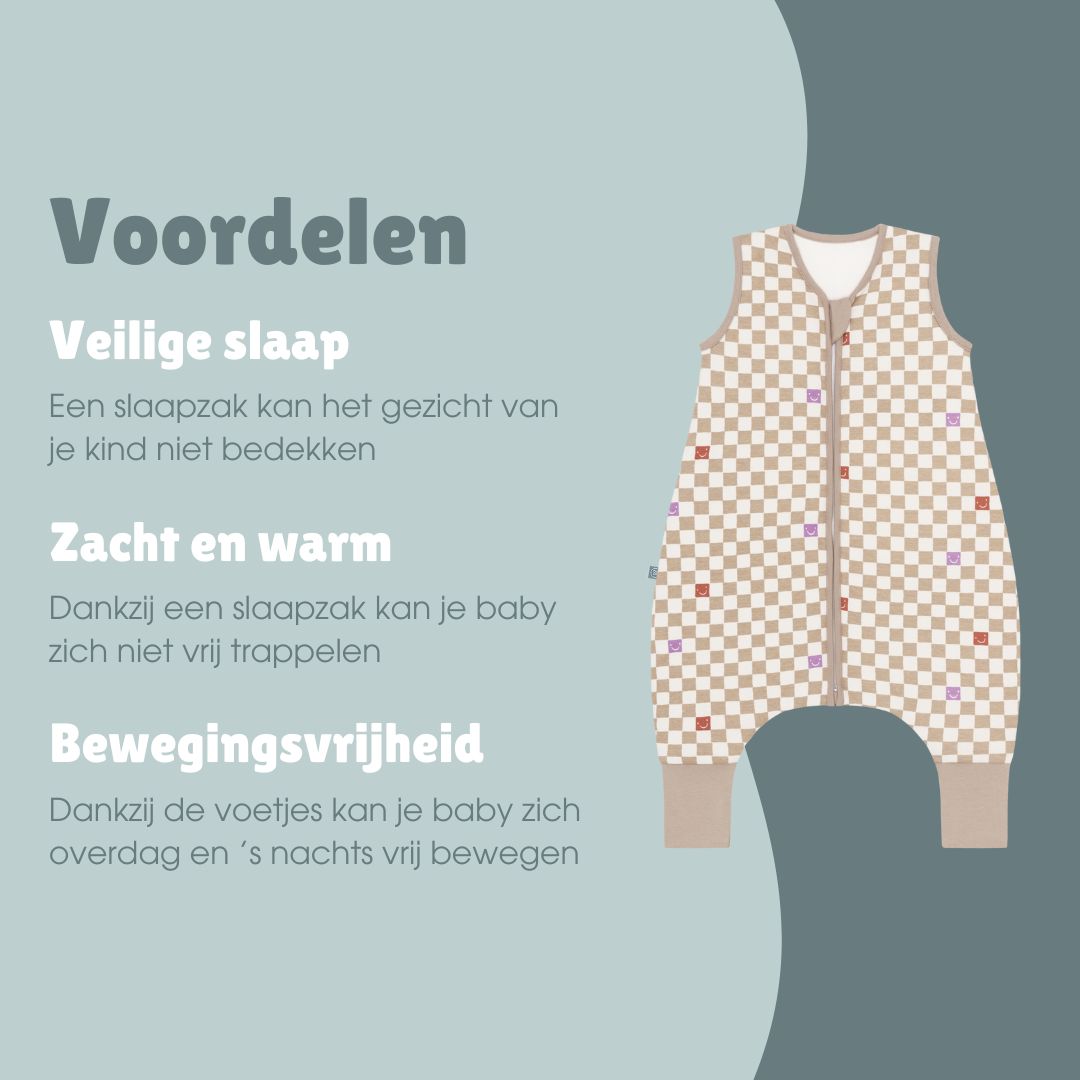 Slaapzak met voetjes 2.5 TOG | Check Smile