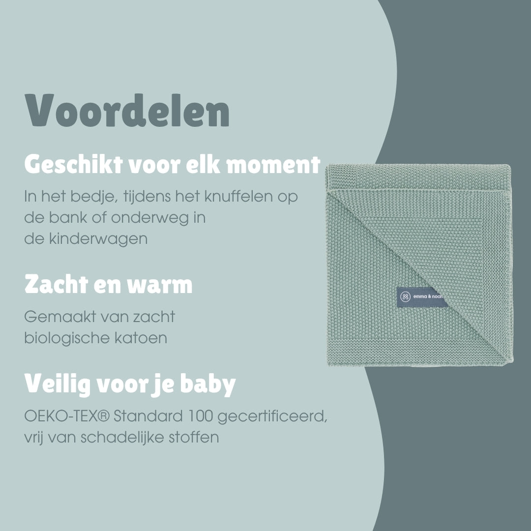 Gebreid deken | Essential Mint