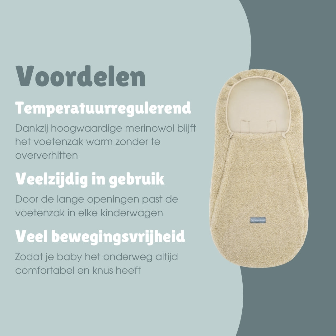 Merinowollen teddy voetenzak | Essential Beige