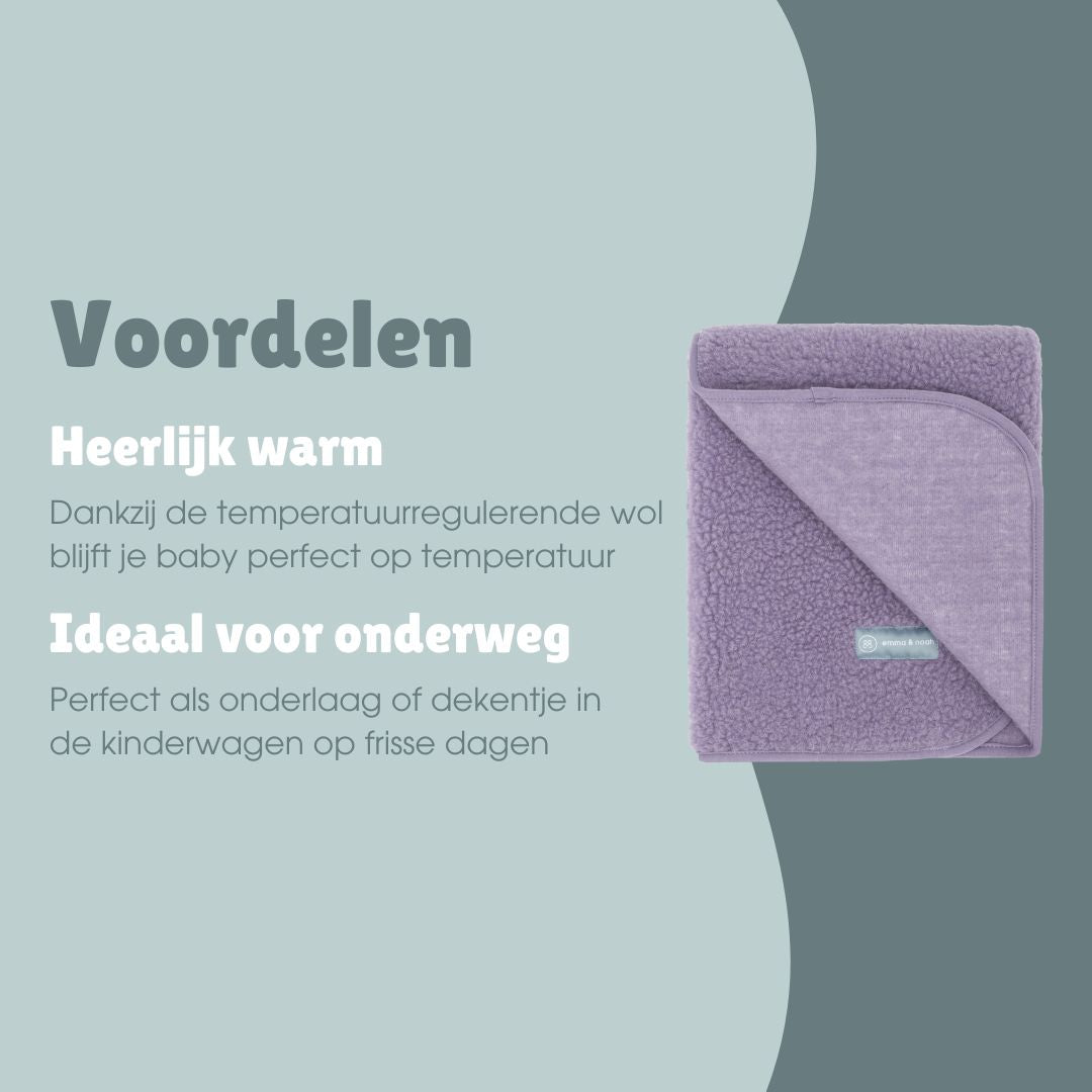 Merinowollen teddydekentje | Essential Lavendel