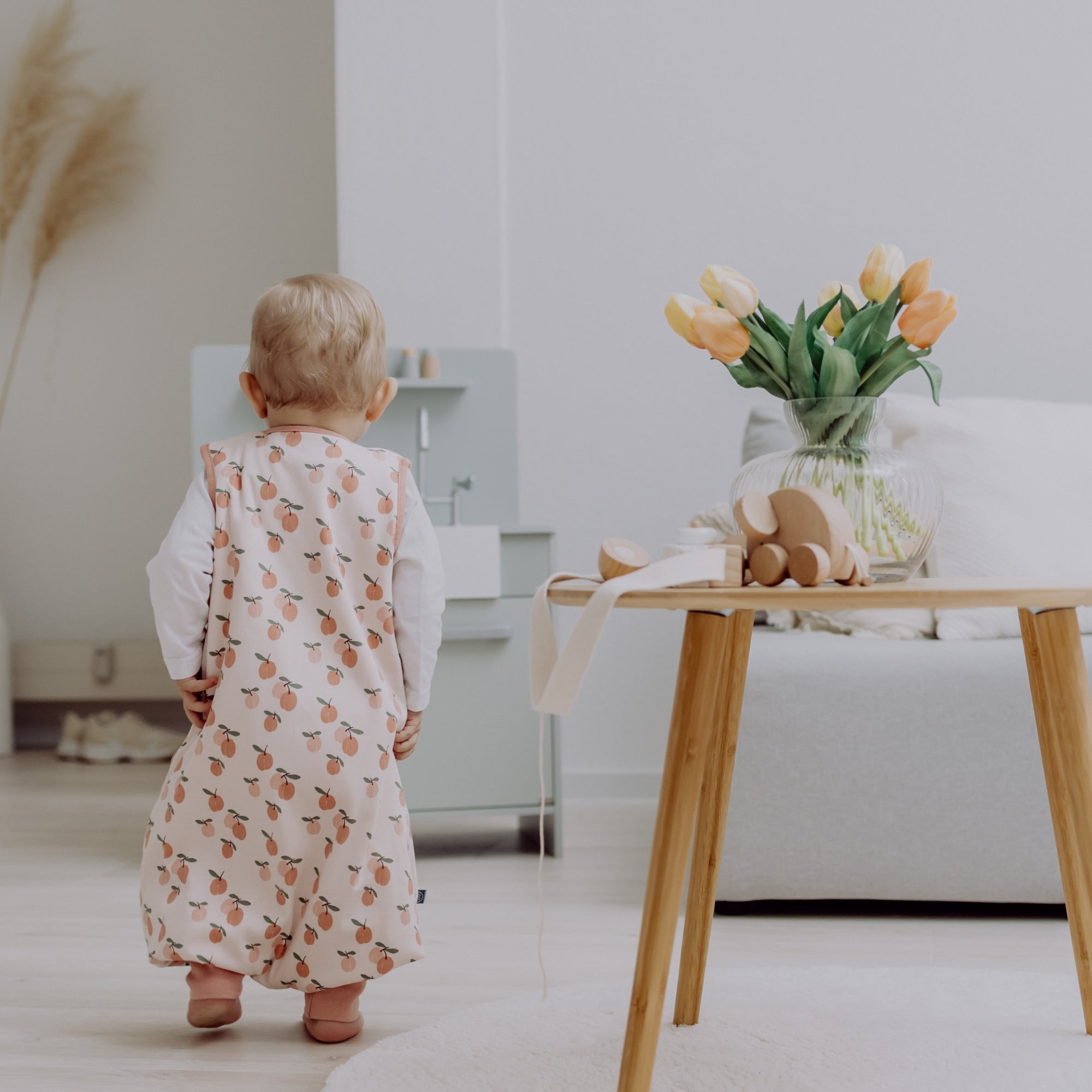 Slaapzak met voetjes 1.0 TOG | Abrikoos