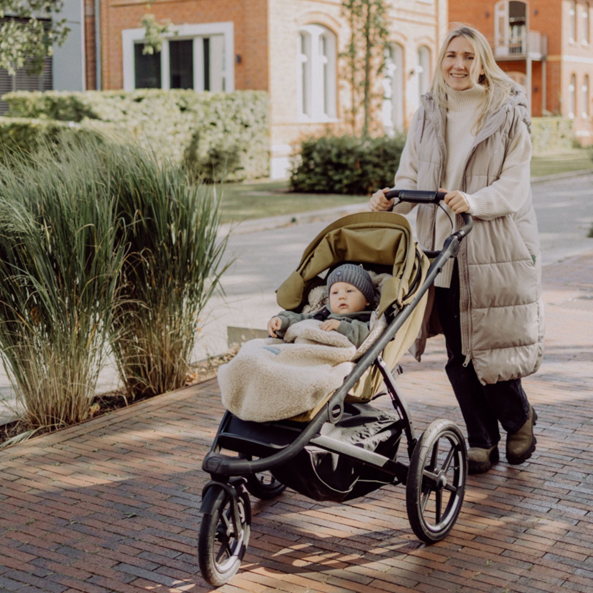 Merinowollen teddy voetenzak | Essential Beige