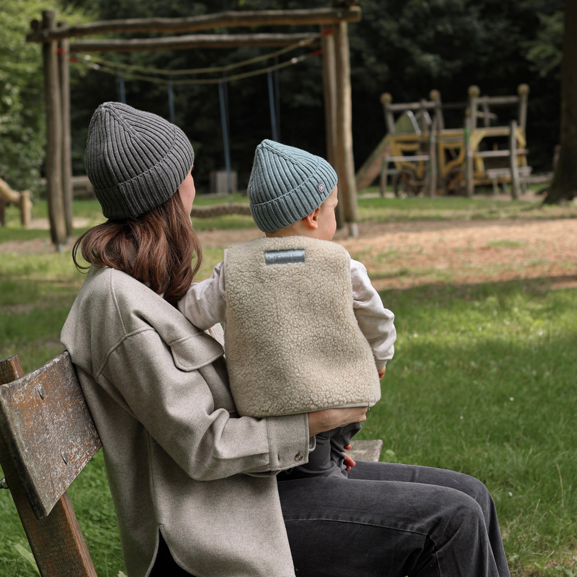 Merinowollen teddy bodywarmer | Essential Beige