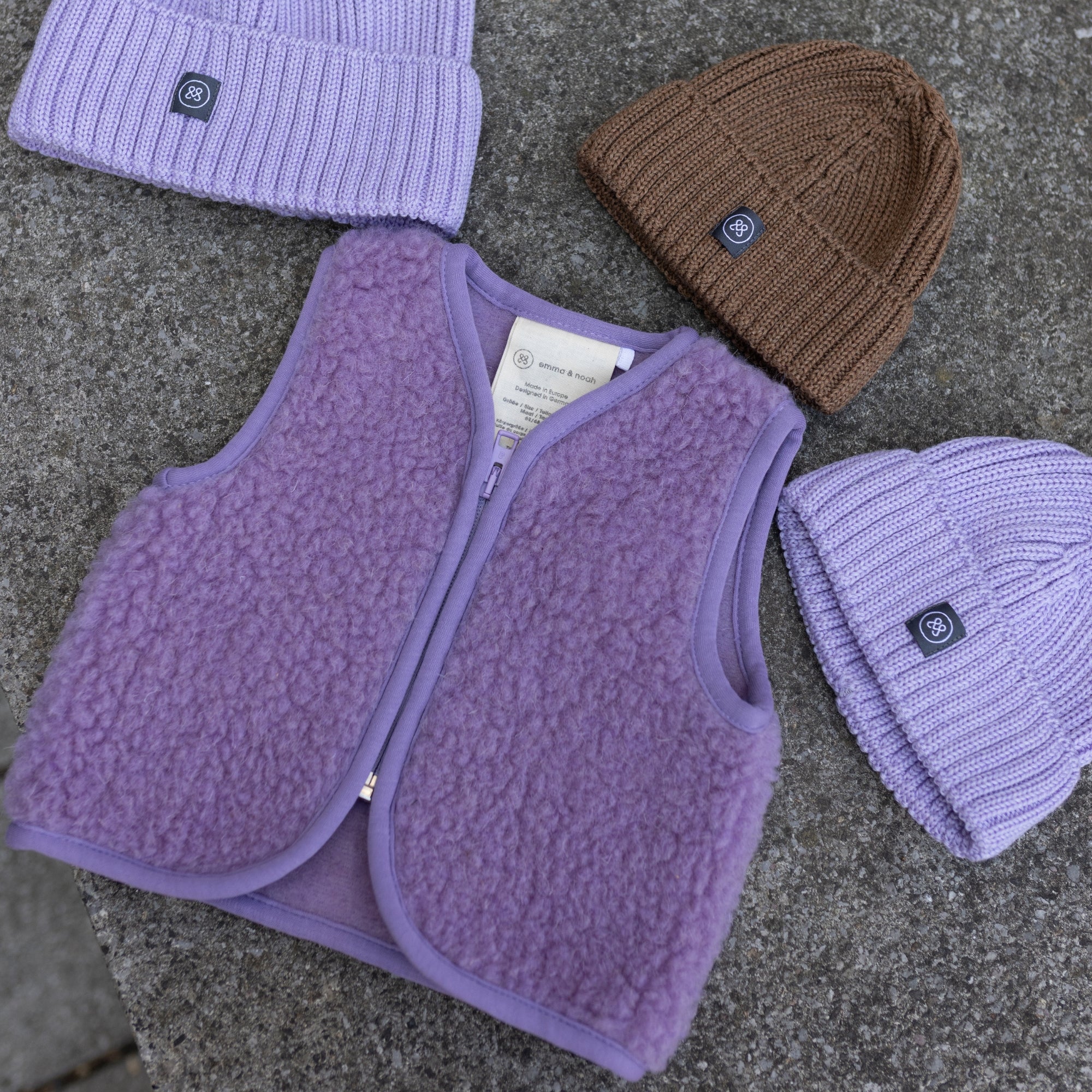 Merinowollen teddy bodywarmer | Essential Lavendel